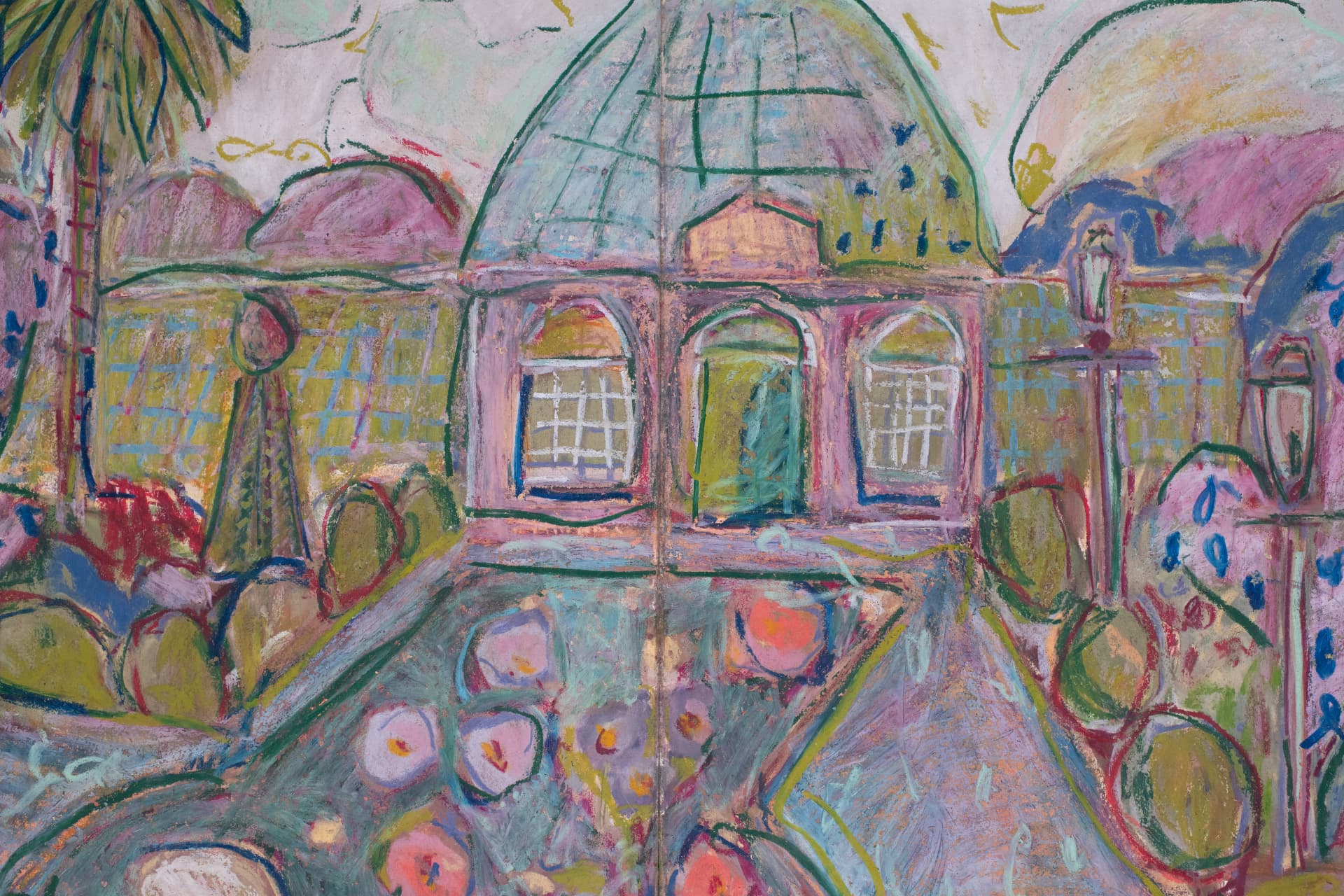New Orleans Botanical Garden 10/2/25, original travel sketch art by Karin Winter.