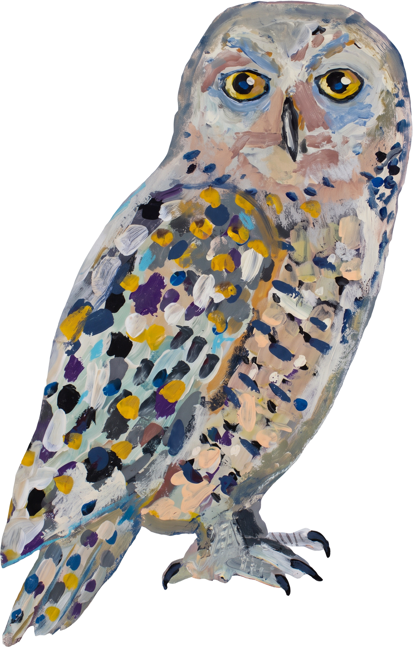 Snowy Owl at Dusk, a painting by Karin Winter, inviting you to join the mailing list